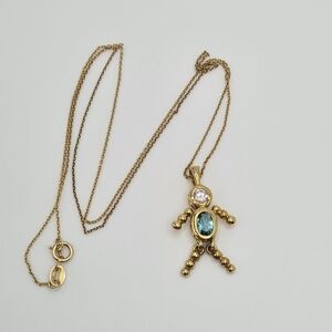 Vermeil 925 Silver Baby Boy Necklace CZ